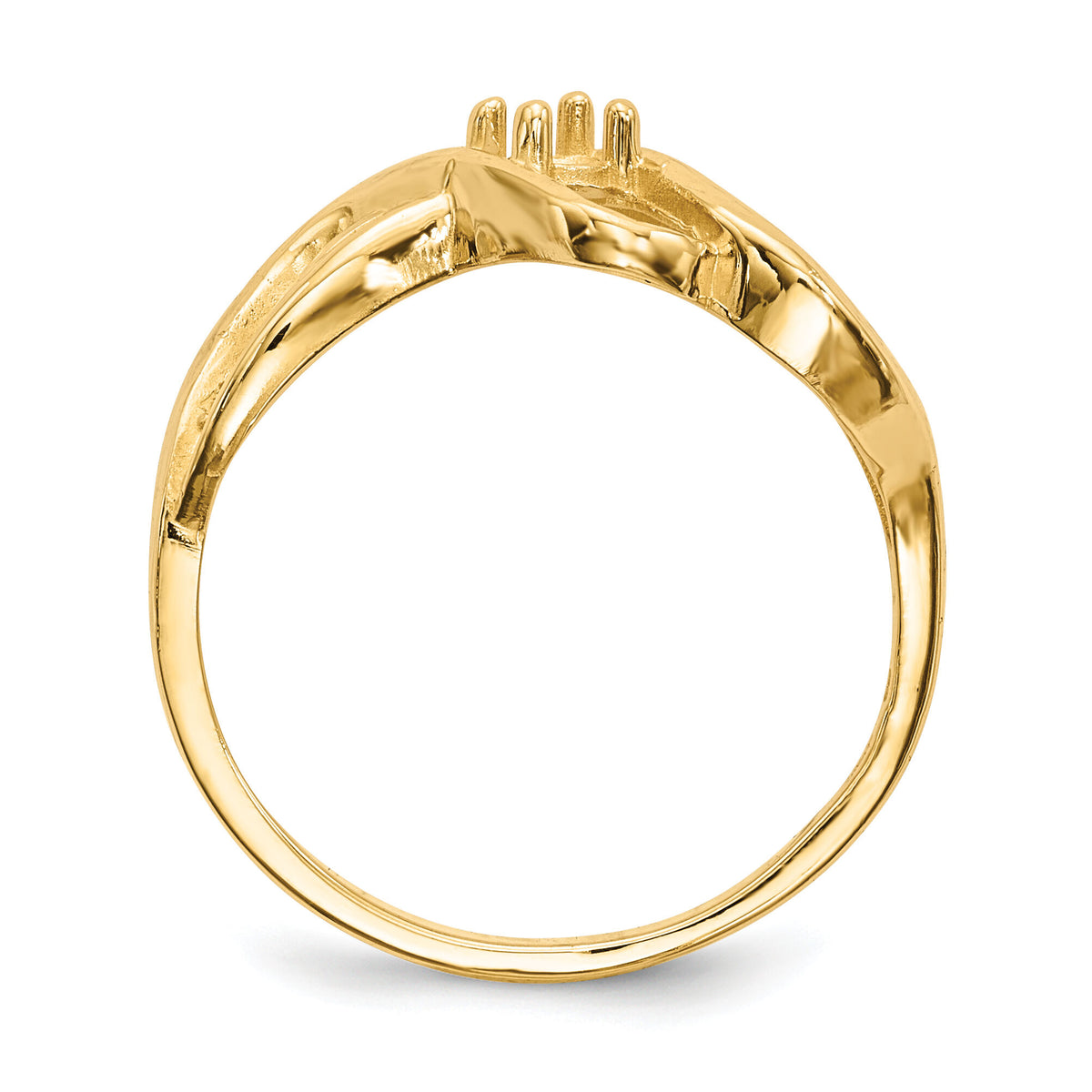 14k Polished 1-Stone Mothers Ring Mounting-XMR12/1