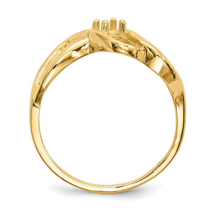 14k Polished 1-Stone Mothers Ring Mounting-XMR12/1