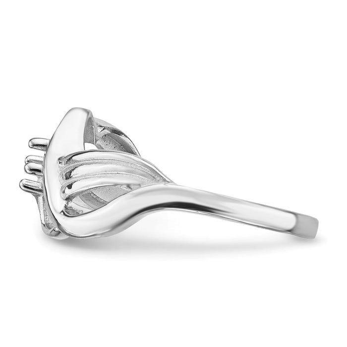 14k White Gold Polished 1-Stone Mothers Ring Mounting-XMR12/1W