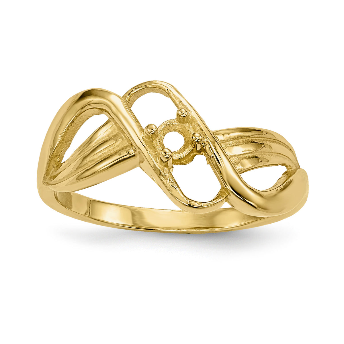 14k Polished 1-Stone Mothers Ring Mounting-XMR12/1