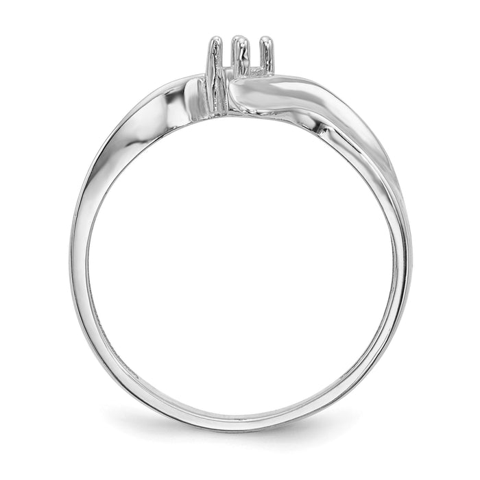 14k White Gold Polished 3-Stone Mothers Ring Mounting-XMR12/3W
