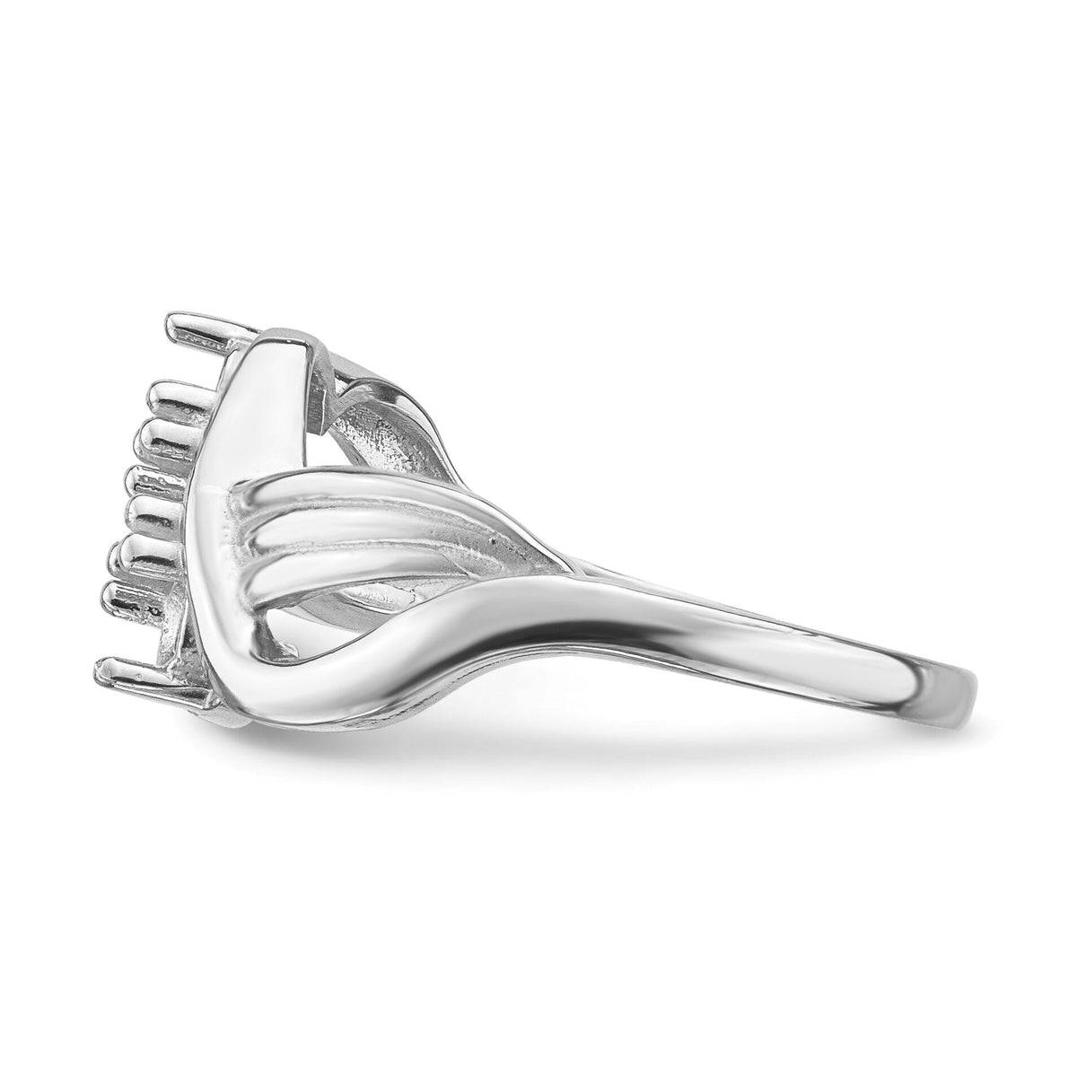 14k White Gold Polished 3-Stone Mothers Ring Mounting-XMR12/3W