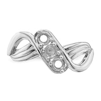 14k White Gold Polished 3-Stone Mothers Ring Mounting-XMR12/3W