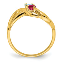14k Polished 2-Stone Mothers Ring Mounting-XMR12/2