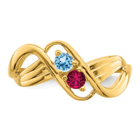 14k Polished 2-Stone Mothers Ring Mounting-XMR12/2