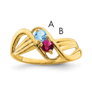 14k Polished 2-Stone Mothers Ring Mounting-XMR12/2