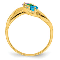 14k Polished 3-Stone Mothers Ring Mounting-XMR12/3