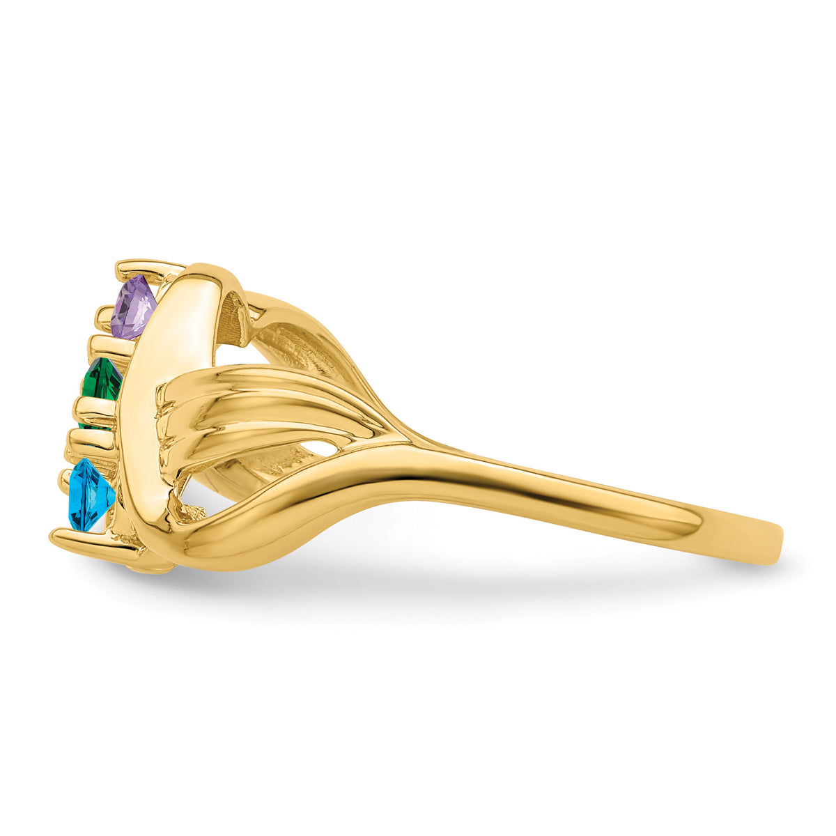 14k Polished 3-Stone Mothers Ring Mounting-XMR12/3