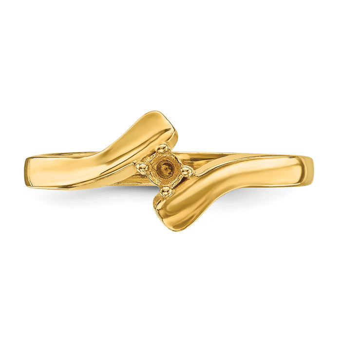 14k Polished 1-Stone Mothers Ring Mounting-XMR13/1