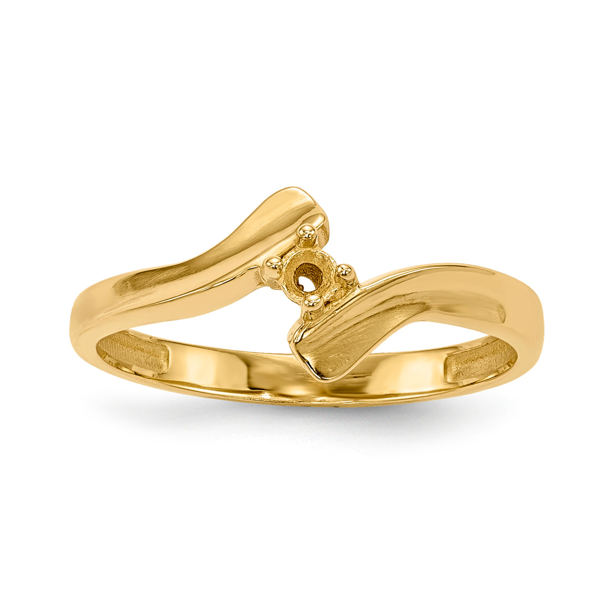 14k Polished 1-Stone Mothers Ring Mounting-XMR13/1-7