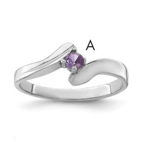 14k White Gold Polished 1-Stone Mothers Ring Mounting-XMR13/1W