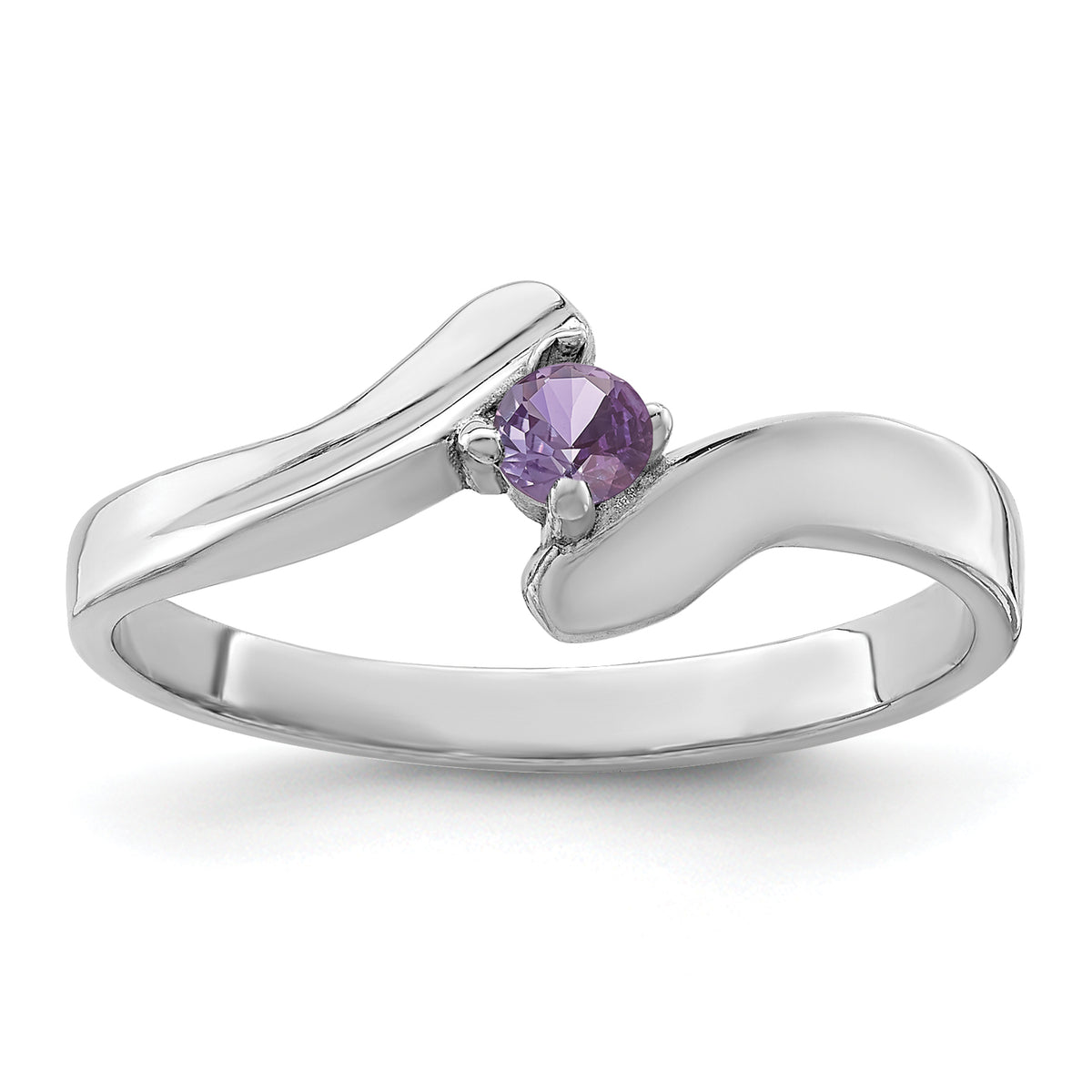 14k White Gold Polished 1-Stone Mothers Ring Mounting-XMR13/1W-7