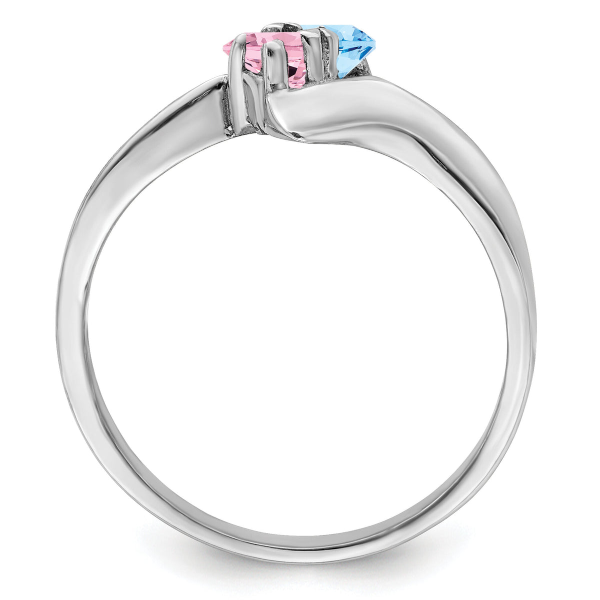 14k White Gold Polished 2-Stone Mothers Ring Mounting-XMR13/2W
