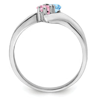 14k White Gold Polished 2-Stone Mothers Ring Mounting-XMR13/2W