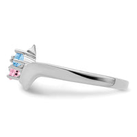 14k White Gold Polished 2-Stone Mothers Ring Mounting-XMR13/2W