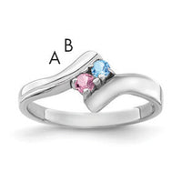 14k White Gold Polished 2-Stone Mothers Ring Mounting-XMR13/2W