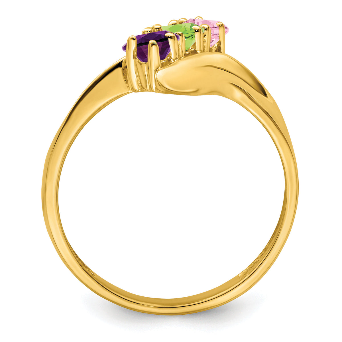14k Polished 3-Stone Mothers Ring Mounting-XMR13/3