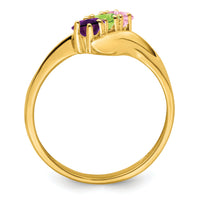14k Polished 3-Stone Mothers Ring Mounting-XMR13/3