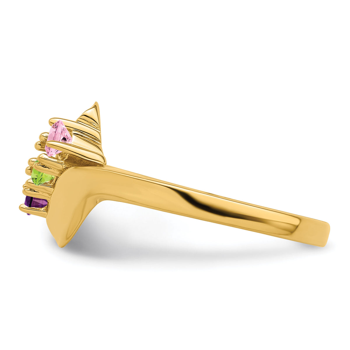 14k Polished 3-Stone Mothers Ring Mounting-XMR13/3