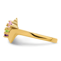 14k Polished 3-Stone Mothers Ring Mounting-XMR13/3