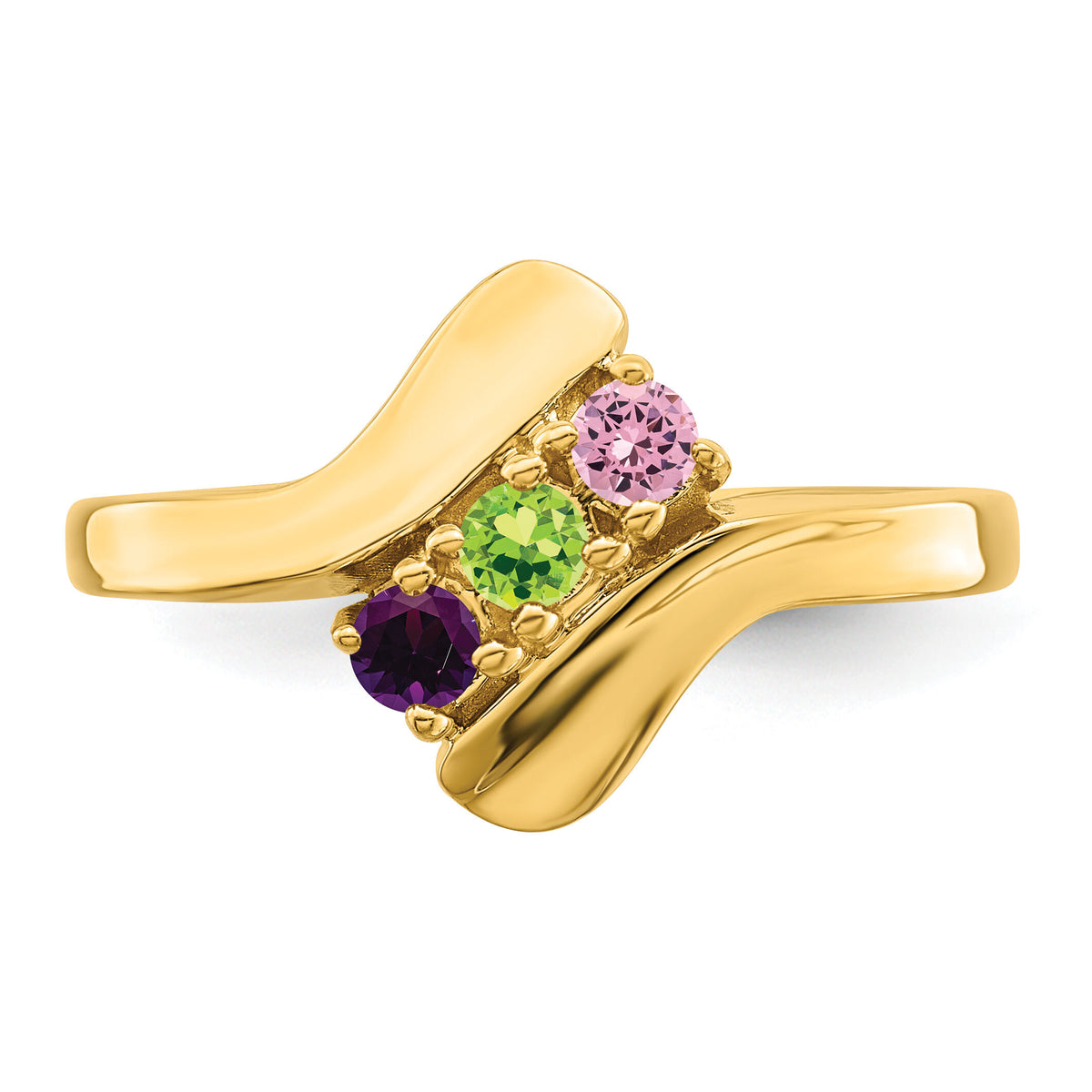 14k Polished 3-Stone Mothers Ring Mounting-XMR13/3
