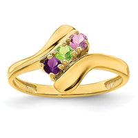 14k Polished 3-Stone Mothers Ring Mounting-XMR13/3