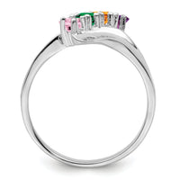 14k White Gold Polished 4-Stone Mothers Ring Mounting-XMR13/4W