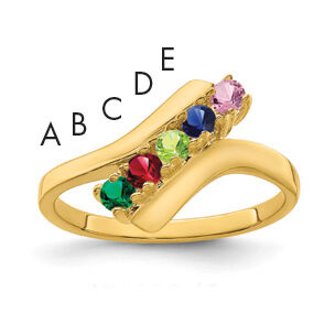 14k Polished 5-Stone Mothers Ring Mounting-XMR13/5