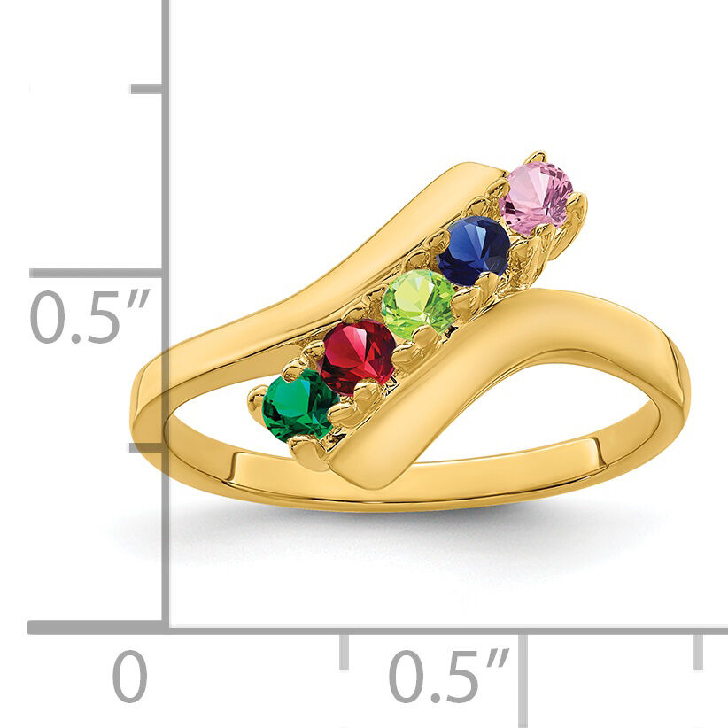 14k Polished 5-Stone Mothers Ring Mounting-XMR13/5