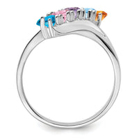 14k White Gold Polished 5-Stone Mothers Ring Mounting-XMR13/5W
