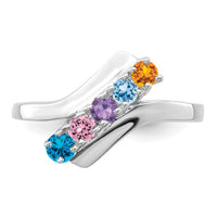14k White Gold Polished 5-Stone Mothers Ring Mounting-XMR13/5W