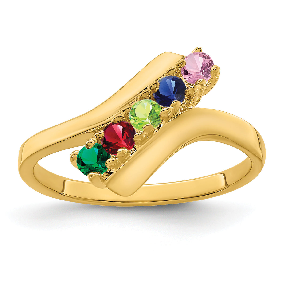 14k Polished 5-Stone Mothers Ring Mounting-XMR13/5