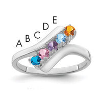 14k White Gold Polished 5-Stone Mothers Ring Mounting-XMR13/5W