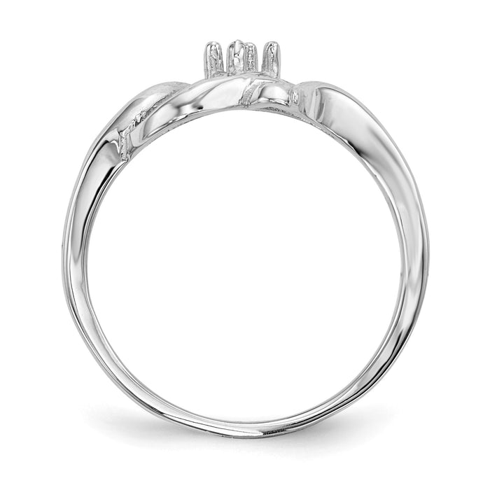 14k White Gold Polished 1-Stone Mothers Ring Mounting-XMR14/1W