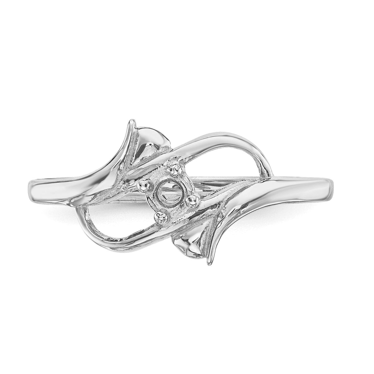 14k White Gold Polished 1-Stone Mothers Ring Mounting-XMR14/1W