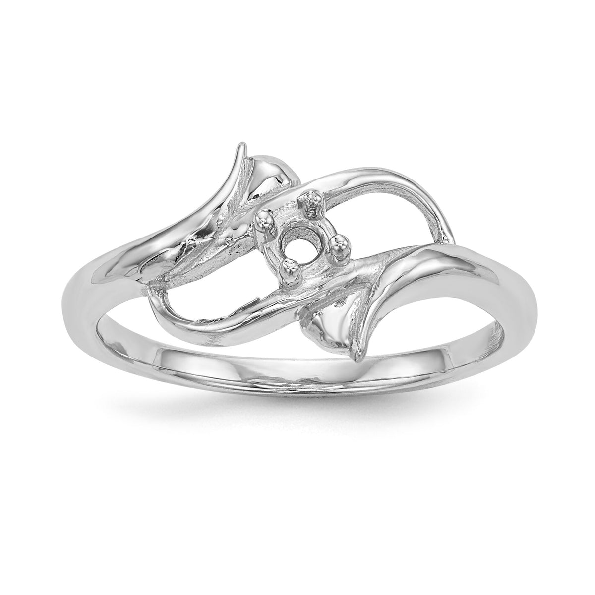 14k White Gold Polished 1-Stone Mothers Ring Mounting-XMR14/1W