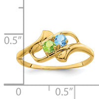 14k Polished 2-Stone Mothers Ring Mounting-XMR14/2