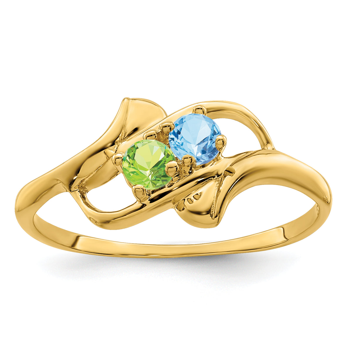 14k Polished 2-Stone Mothers Ring Mounting-XMR14/2-7