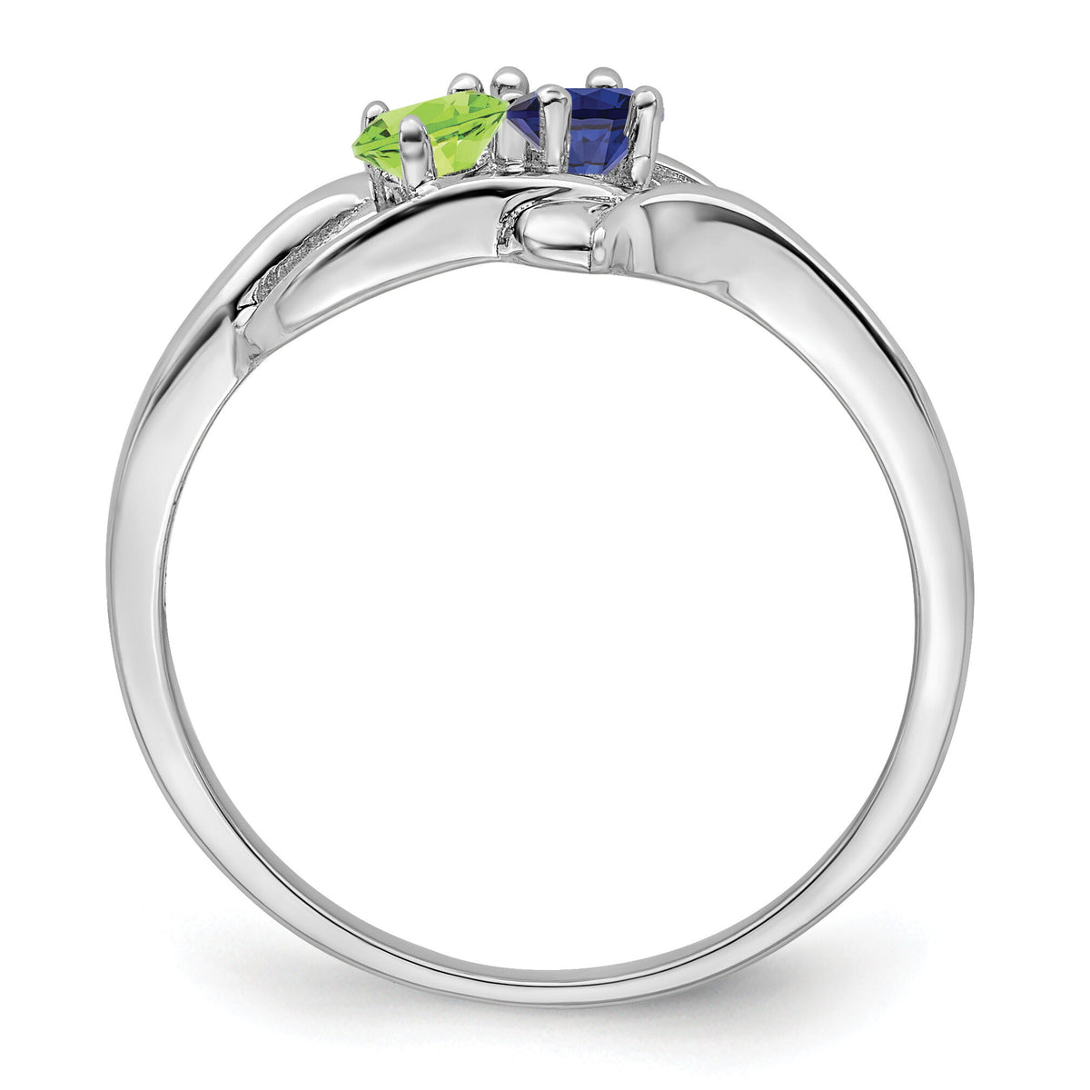 14k White Gold Polished 2-Stone Mothers Ring Mounting-XMR14/2W