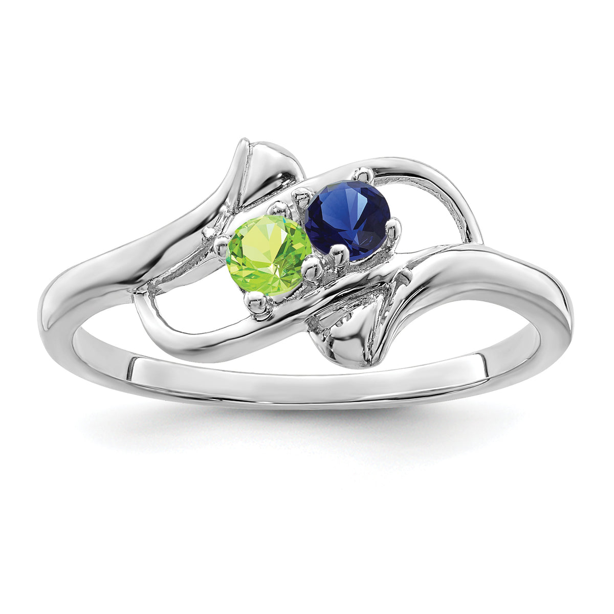 14k White Gold Polished 2-Stone Mothers Ring Mounting-XMR14/2W-7