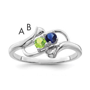 14k White Gold Polished 2-Stone Mothers Ring Mounting-XMR14/2W