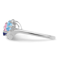 14k White Gold Polished 3-Stone Mothers Ring Mounting-XMR14/3W