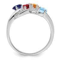 14k White Gold Polished 4-Stone Mothers Ring Mounting-XMR14/4W