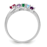 14k White Gold Polished 5-Stone Mothers Ring Mounting-XMR14/5W