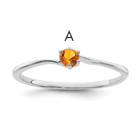 14k White Gold Polished 1-Stone Mothers Ring Mounting-XMR15/1W