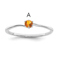 14k White Gold Polished 1-Stone Mothers Ring Mounting-XMR15/1W