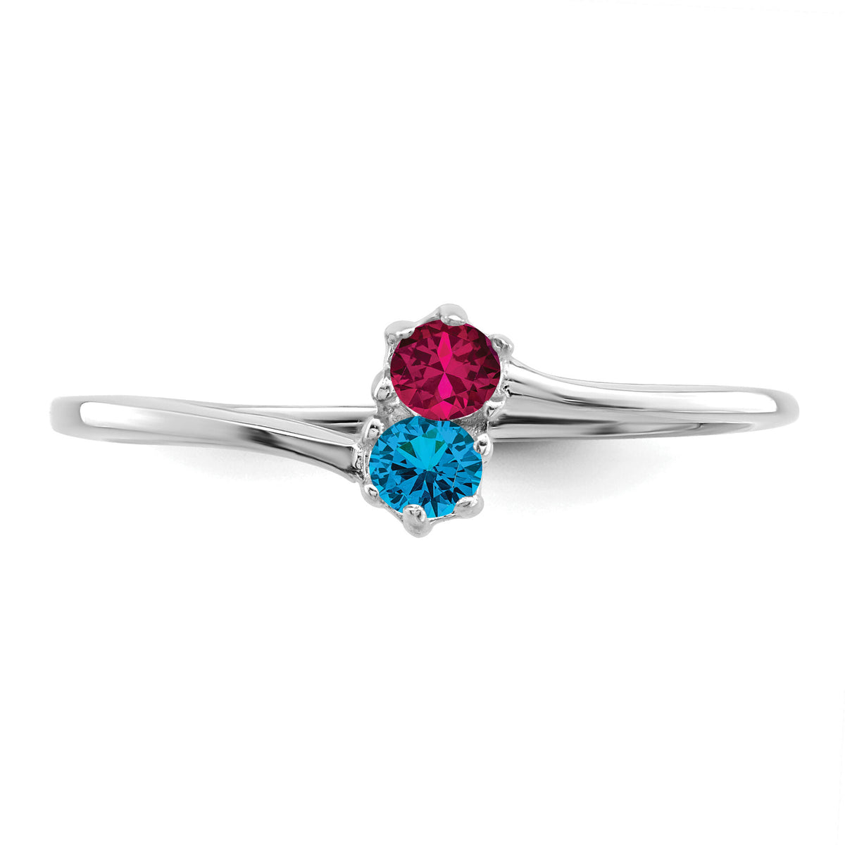 14k White Gold Polished 2-Stone Mothers Ring Mounting-XMR15/2W