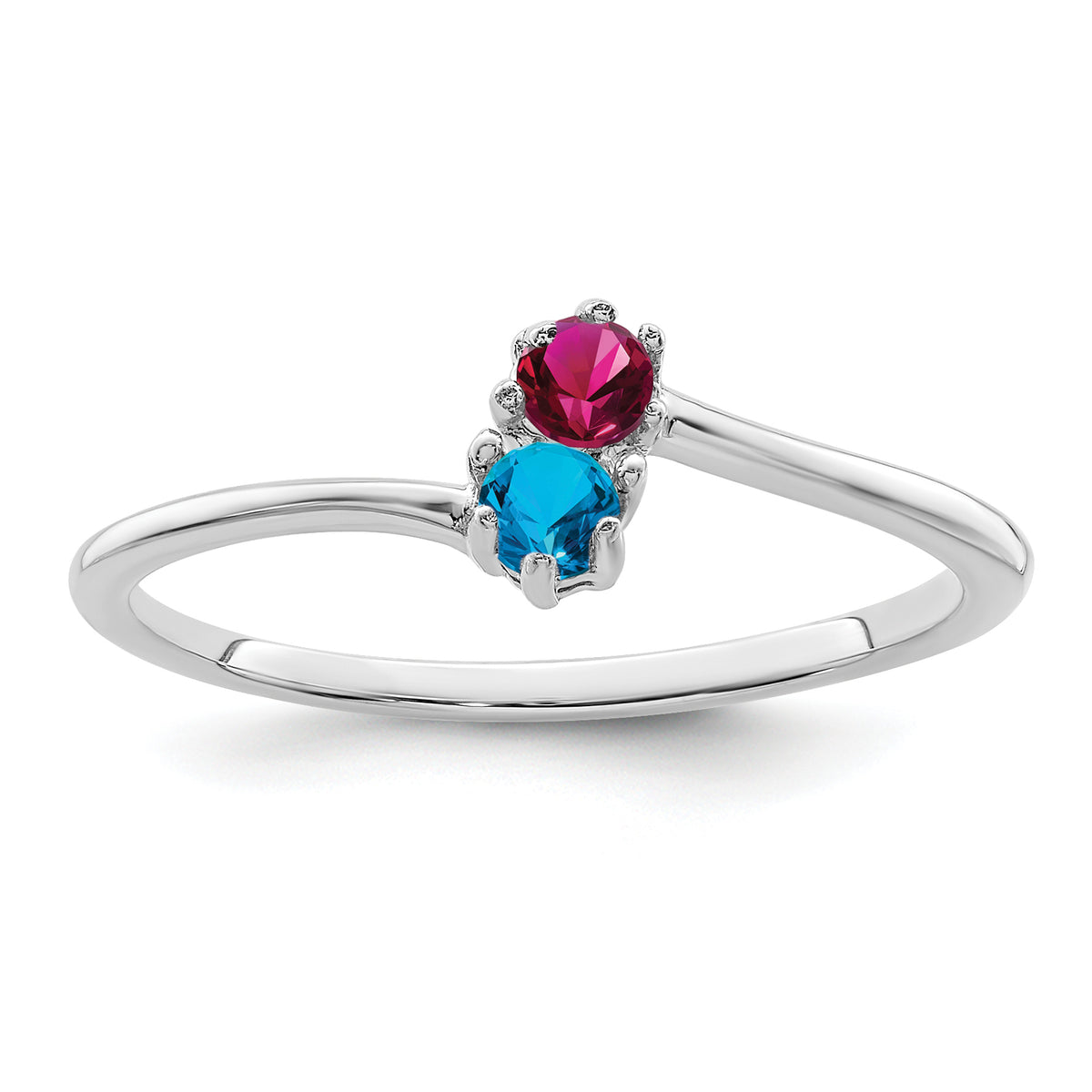 14k White Gold Polished 2-Stone Mothers Ring Mounting-XMR15/2W-7