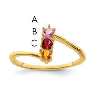 14k Polished 3-Stone Mothers Ring Mounting-XMR15/3