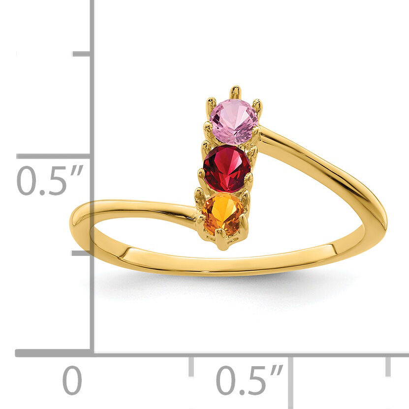 14k Polished 3-Stone Mothers Ring Mounting-XMR15/3